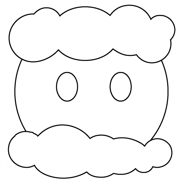 Face in Clouds Emoji coloring page image