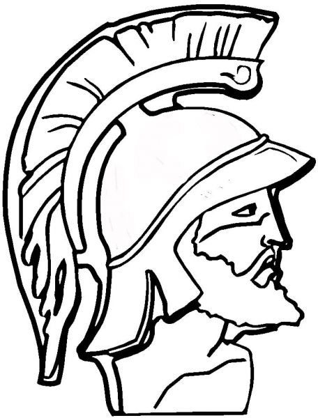 Face Of Greek Warrior  coloring page image