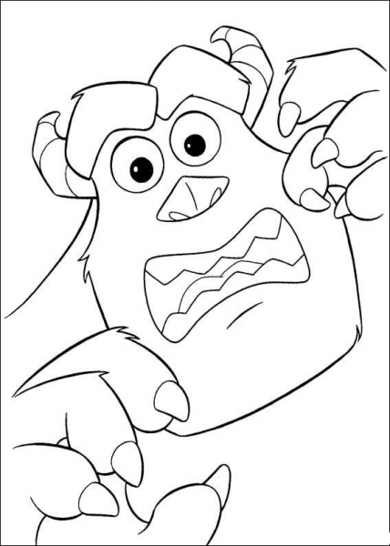 Face Of Sulley  coloring page image