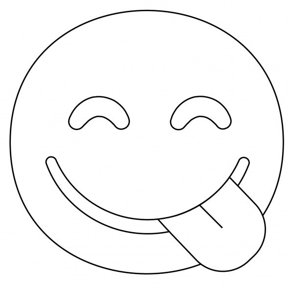Face Savoring Food Emoji coloring page image