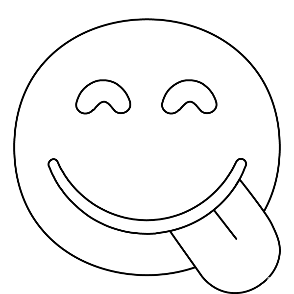 Face Savoring Food Emoji coloring page image