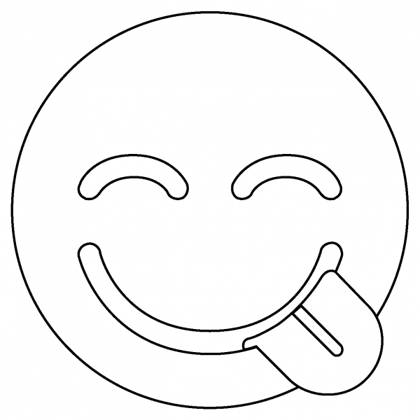 Face Savoring Food Emoji coloring page image