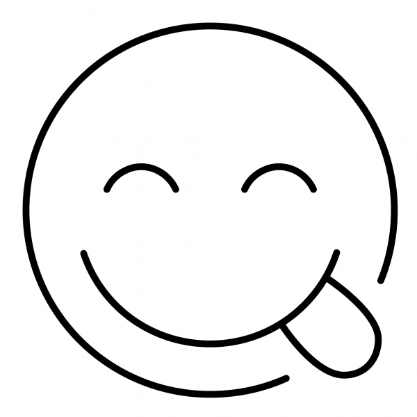 Face Savoring Food Emoji coloring page image