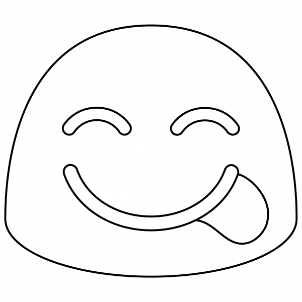 Face Savoring Food Emoji coloring page image