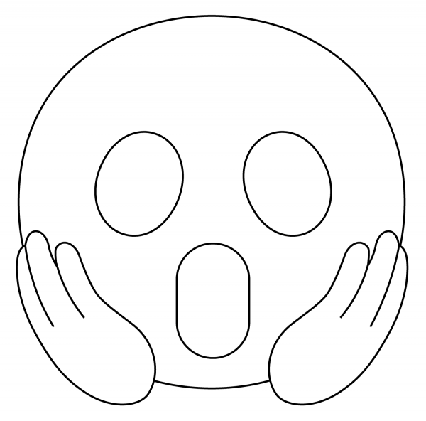 Face Screaming in Fear Emoji coloring page - ColouringPages