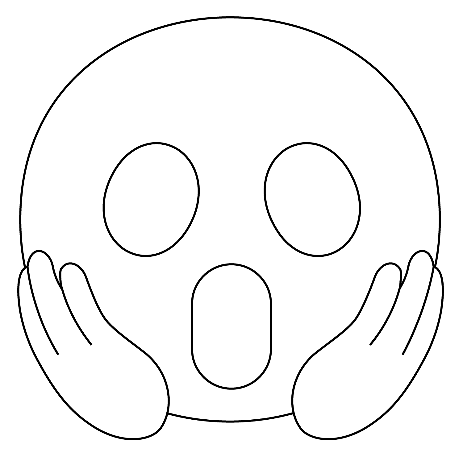 Scared Emoji Coloring Page Scared Emoji Coloring Page