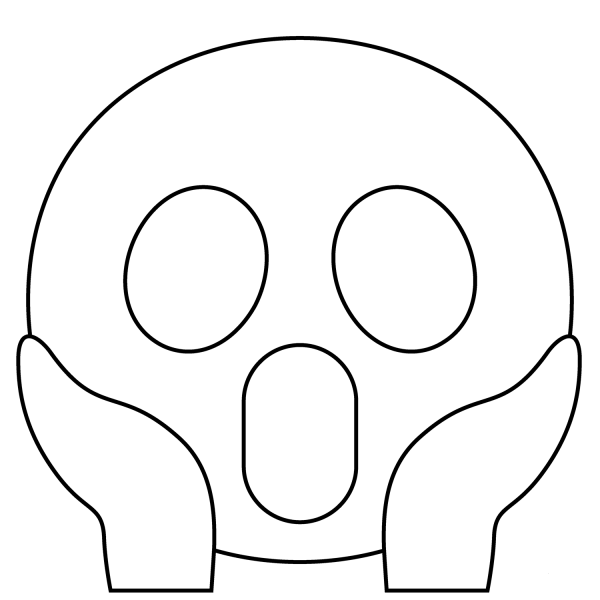 Face Screaming in Fear Emoji coloring page image