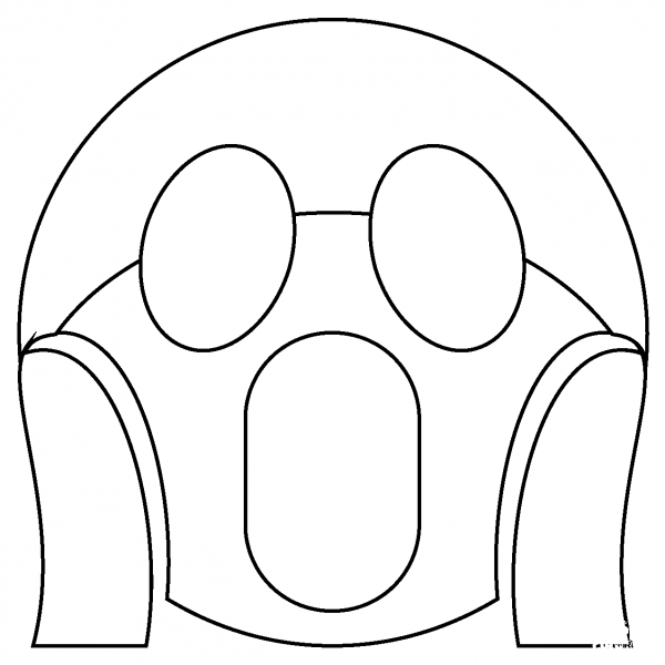 Face Screaming in Fear Emoji coloring page image
