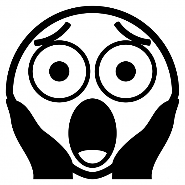 Face Screaming in Fear Emoji coloring page image