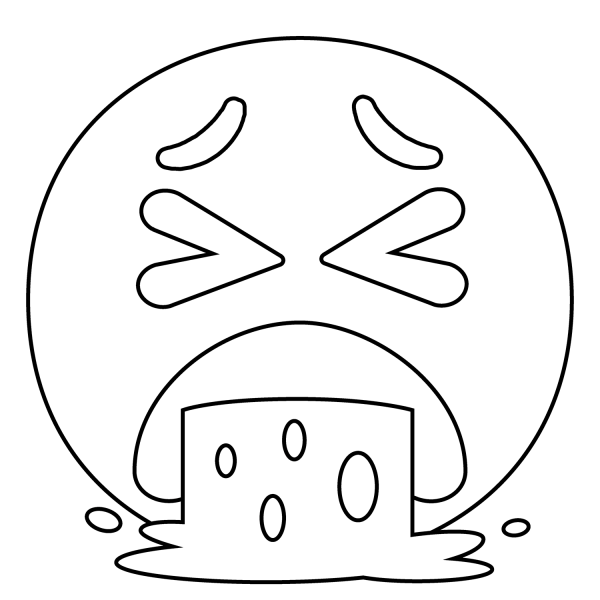 Face Vomiting Emoji coloring page image