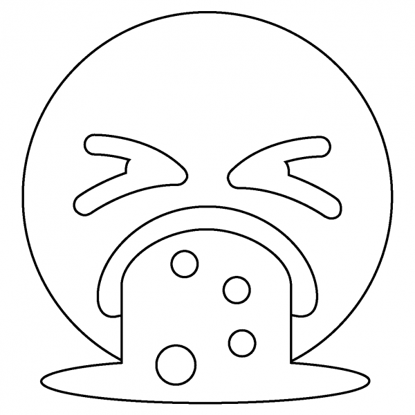 Face Vomiting Emoji coloring page image