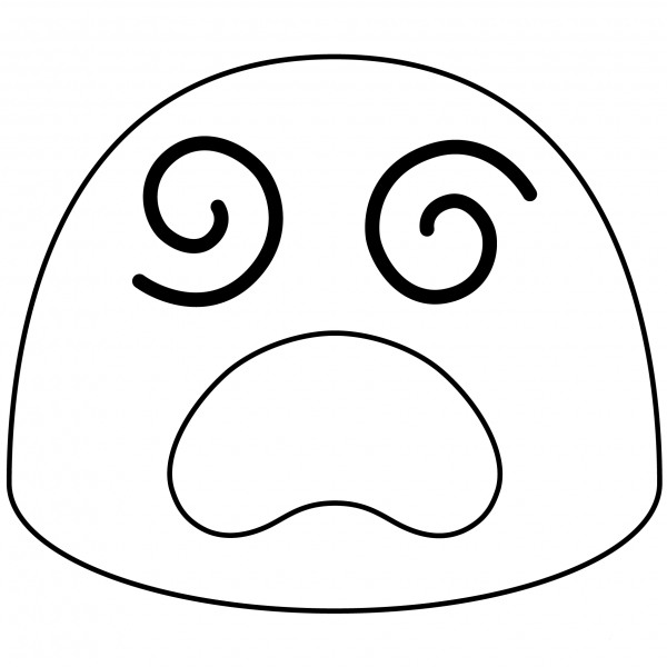 Face with Crossed out Eyes Emoji coloring page image