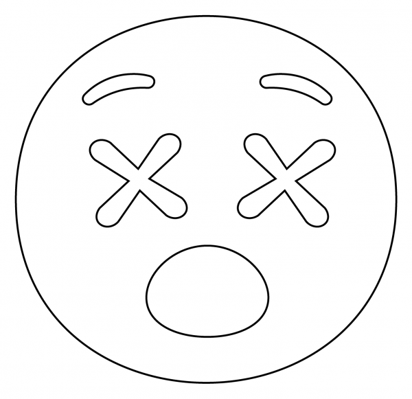 Face with Crossed out Eyes Emoji coloring page image