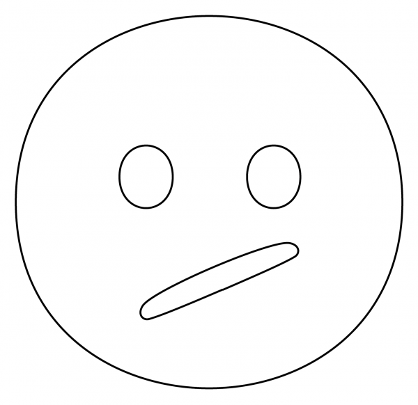 Face with Diagonal Mouth Emoji coloring page image