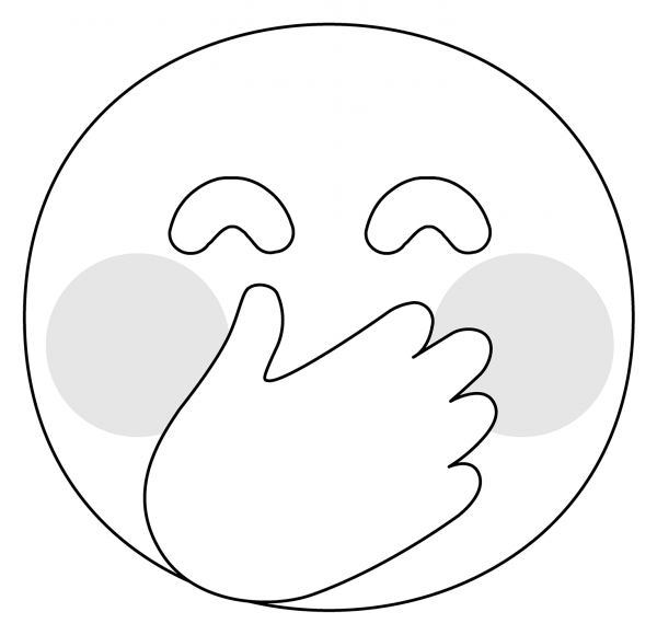 Face with Hand over Mouth Emoji coloring page image
