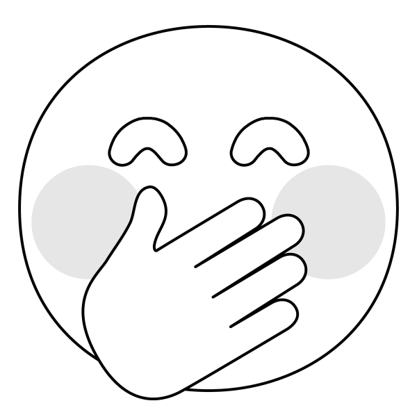 Face with Hand over Mouth Emoji coloring page image