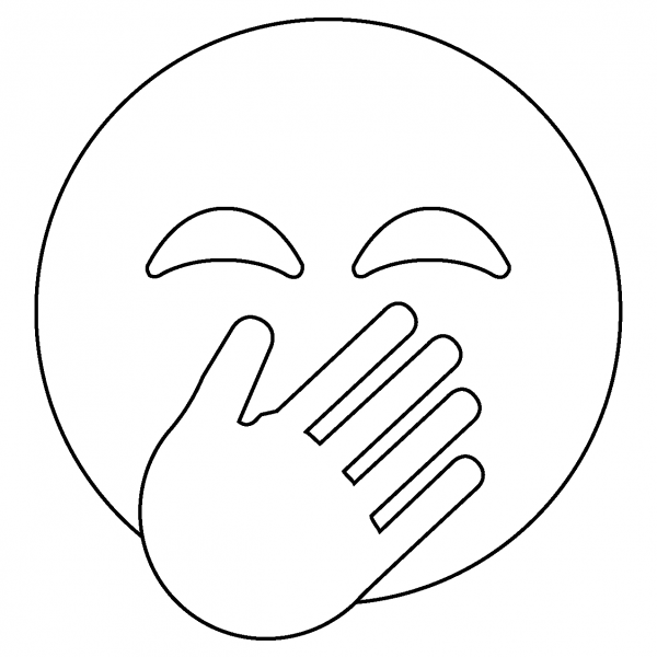 Face with Hand over Mouth Emoji coloring page image