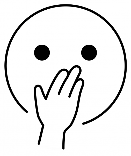 Face with Hand over Mouth Emoji coloring page image