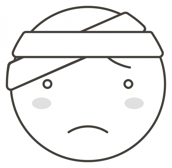Face with Head Bandage coloring page image