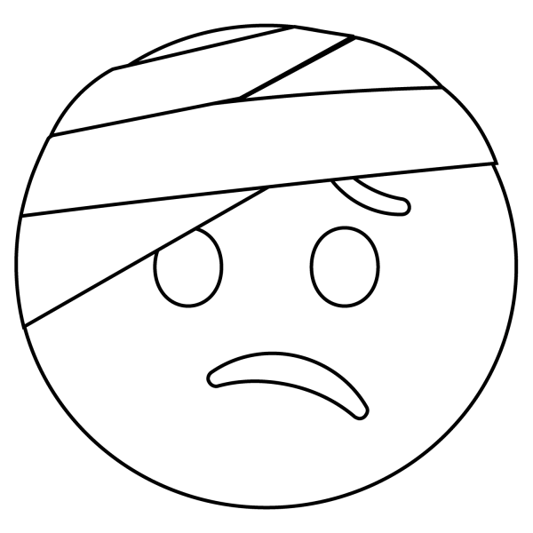 Face with Head Bandage Emoji coloring page image