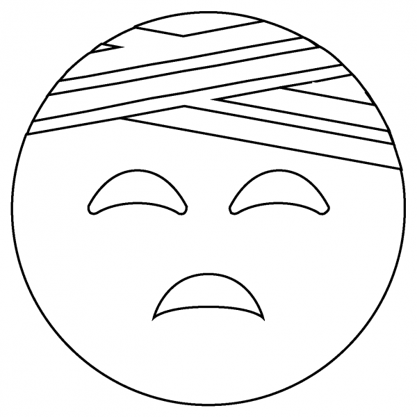 Face with Head Bandage Emoji coloring page image