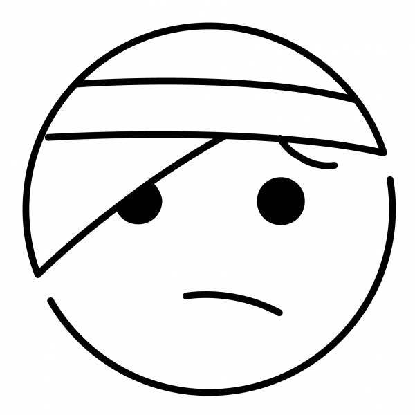 Face with Head Bandage Emoji coloring page image