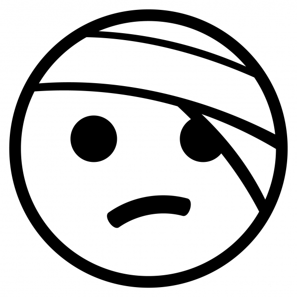 Face with Head Bandage Emoji coloring page image