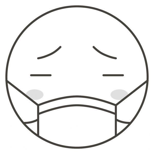 Face with Medical Mask coloring page image