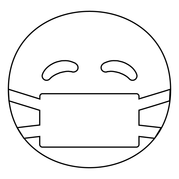 Face with Medical Mask Emoji coloring page image