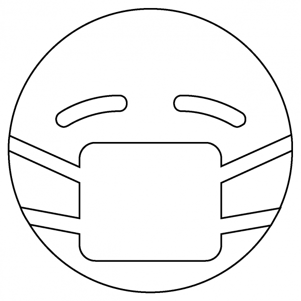 Face with Medical Mask Emoji coloring page image