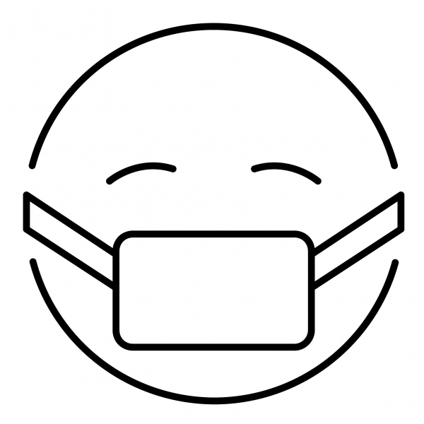Face with Medical Mask Emoji coloring page image