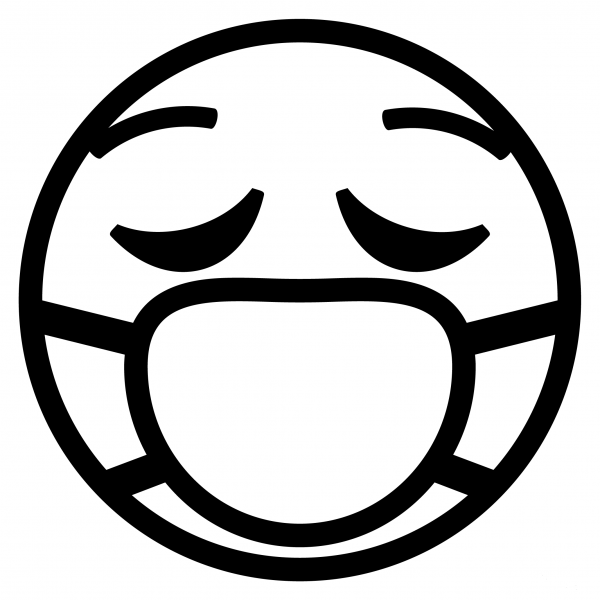Face with Medical Mask Emoji coloring page image
