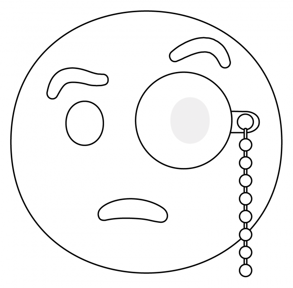 Face with Monocle Emoji coloring page image