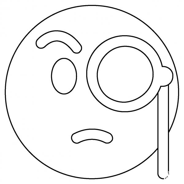 Face with Monocle Emoji coloring page image