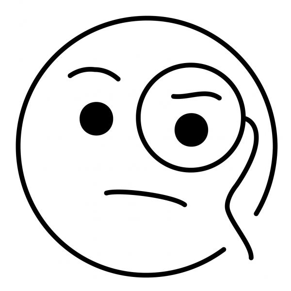 Face with Monocle Emoji coloring page image