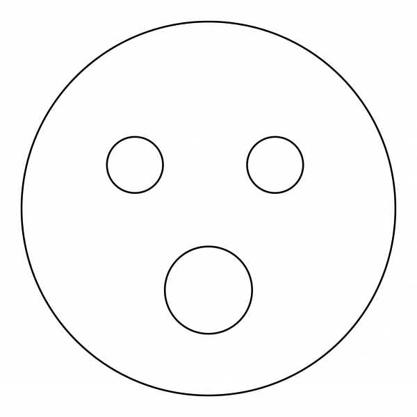 Face with Open Mouth coloring page image