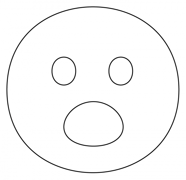 Face with Open Mouth Emoji coloring page image