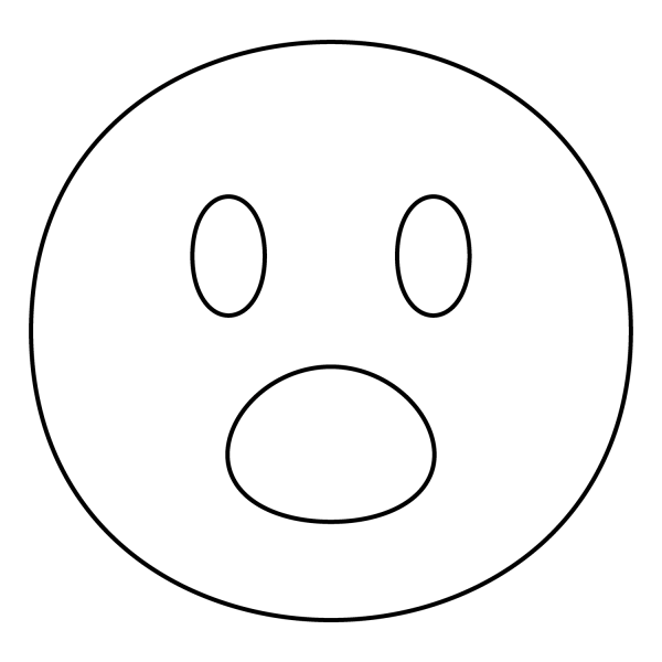 Face with Open Mouth Emoji coloring page image