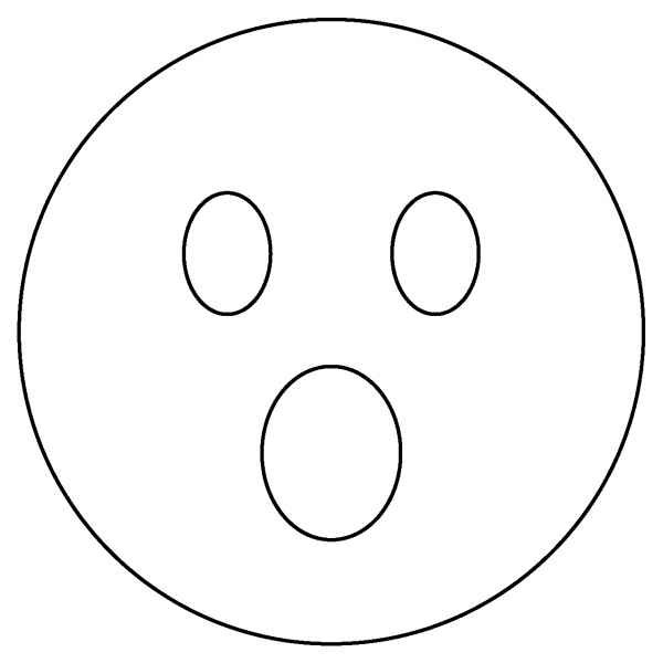 Face with Open Mouth Emoji coloring page image