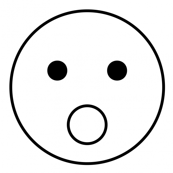 Face with Open Mouth Emoji coloring page image