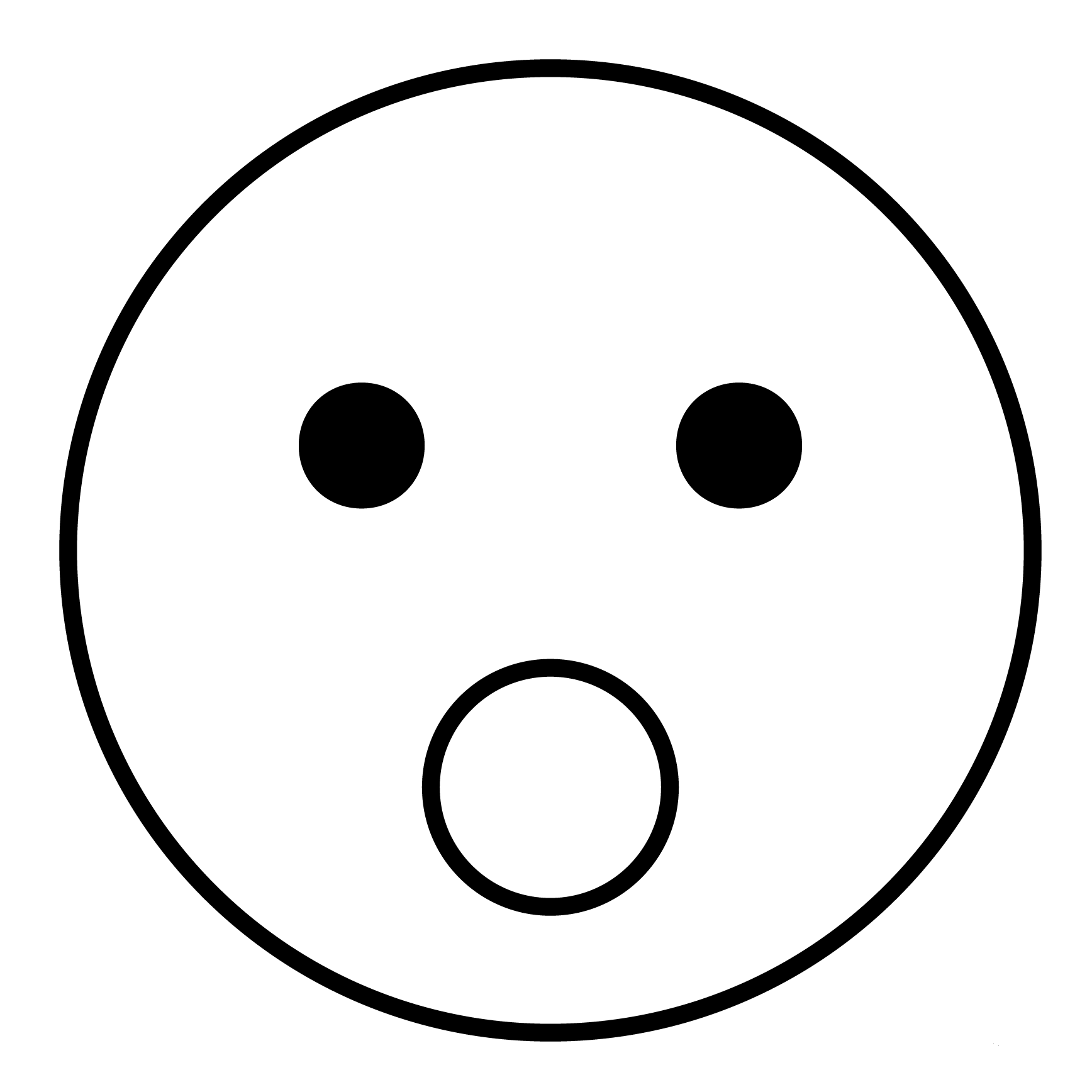 Face with Open Mouth Emoji coloring page - ColouringPages