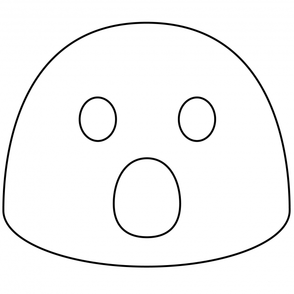 Face with Open Mouth Emoji coloring page image