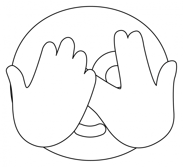 Face with Peeking Eye Emoji coloring page image