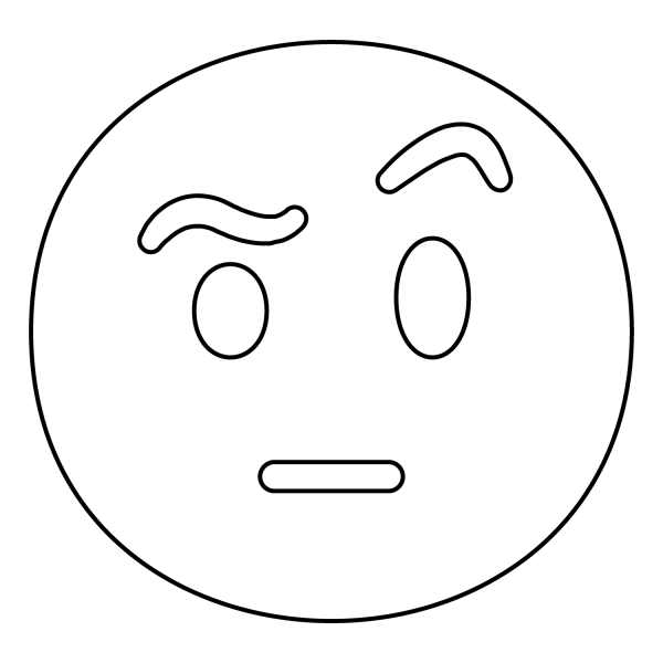 Face with Raised Eyebrow Emoji coloring page image