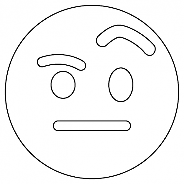 Face with Raised Eyebrow Emoji coloring page image