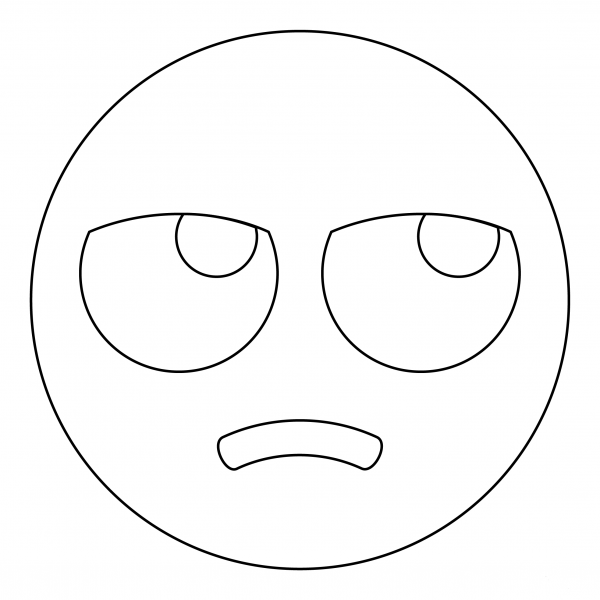 Face with Rolling Eyes coloring page image
