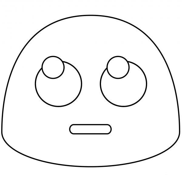 Face with Rolling Eyes Emoji coloring page image