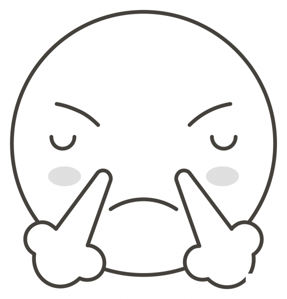 Face with Steam from Nose coloring page image