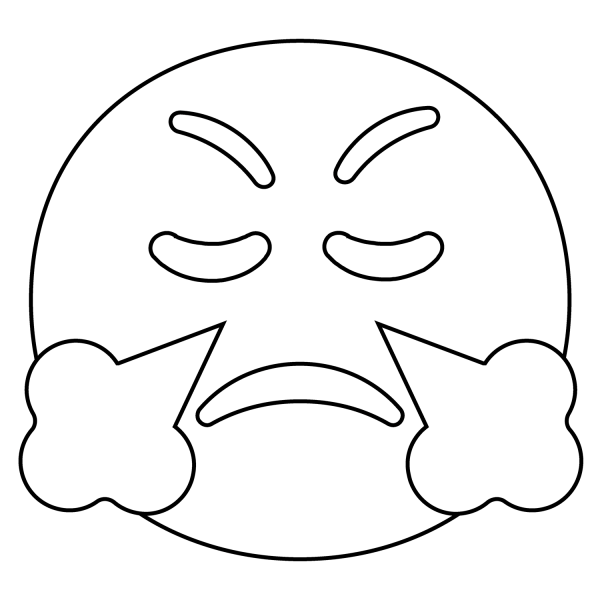 Face with Steam from Nose Emoji coloring page image