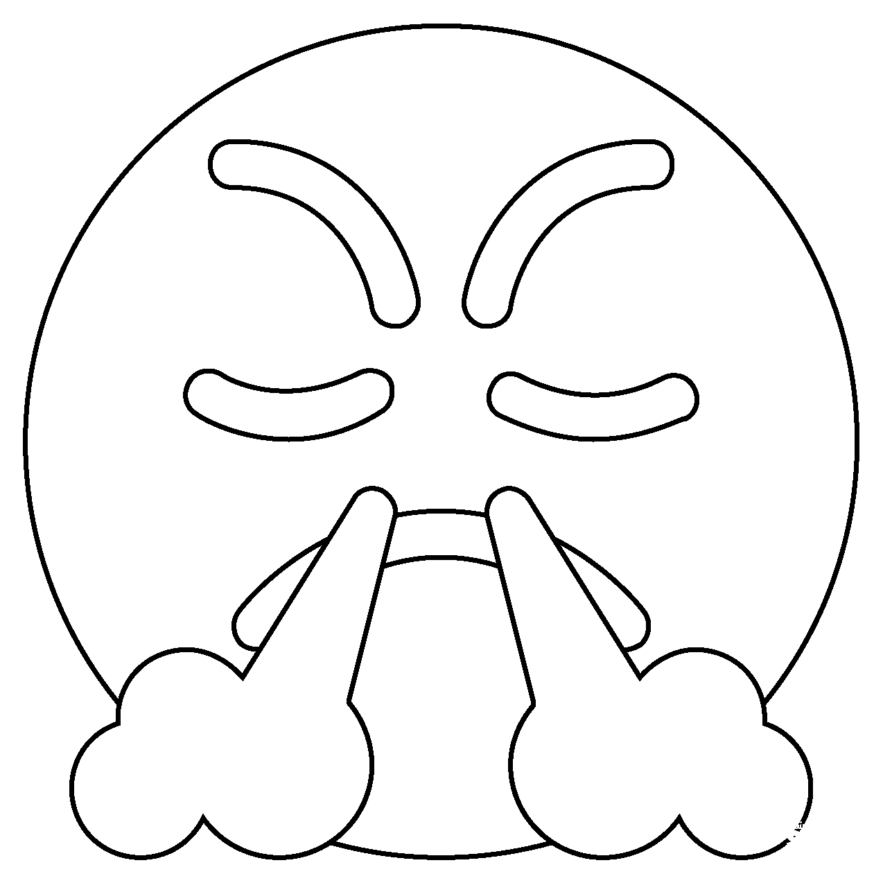 Face with Steam from Nose Emoji coloring page - ColouringPages